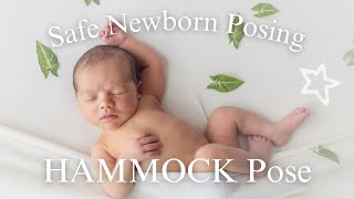 Newborn Essentials Series - Safe newborn hammock pose on the beanbag