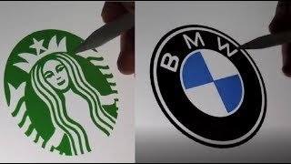 I Recreated Famous Logos by HAND! | Starbucks Pepsi etc.