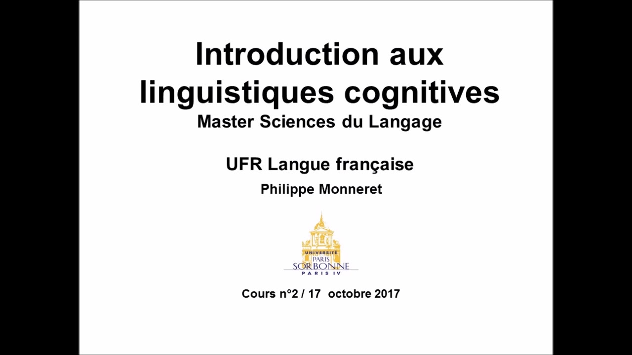 Introduction aux linguistiques cognitives 2017-2018 Cours n°2