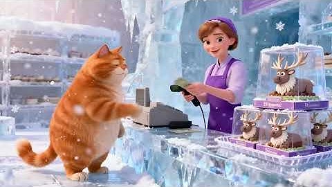 A cute chubby orange cat enters the Frozen Ice Kingdom ❄️