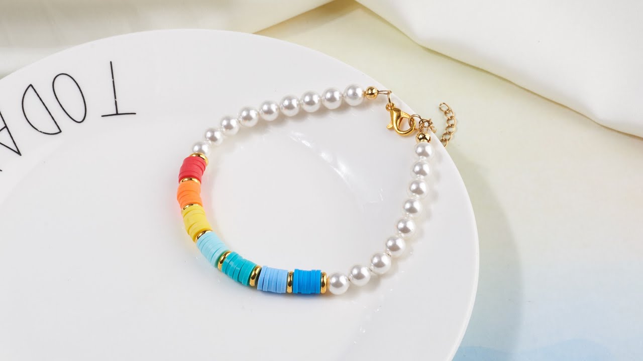 Clay Bead Bracelet - Ideas  Make clay beads, Clay beads, Beaded bracelets  diy