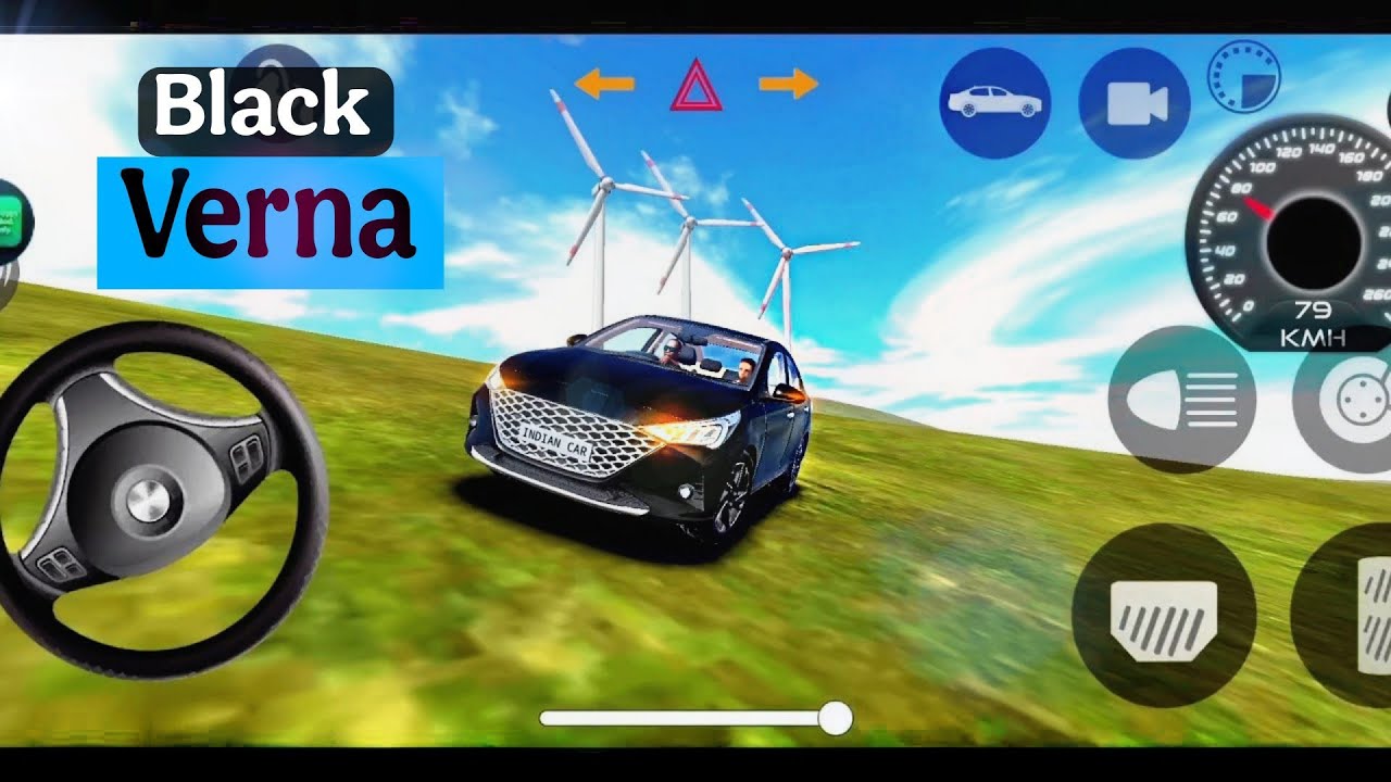 Indian car simulator 3D DJ songs Gameplay modified black Verna stunt dollar song 2026