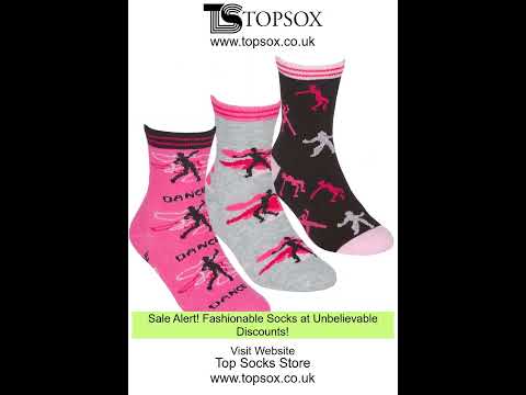 Girls #Novelty Game #Dance #Mid-Calf #Crew #Socks Topsox.co.uk #girlsclothing #goodsocks #sockstyle