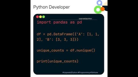 Problem_50: Using nunique() to Count Unique Values in Columns in Pandas  #ai #coding #ml #google