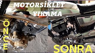 Motosi̇klet Yikamadetayli Motor Yikamaasperox Sari Güç İle Motor Yikama