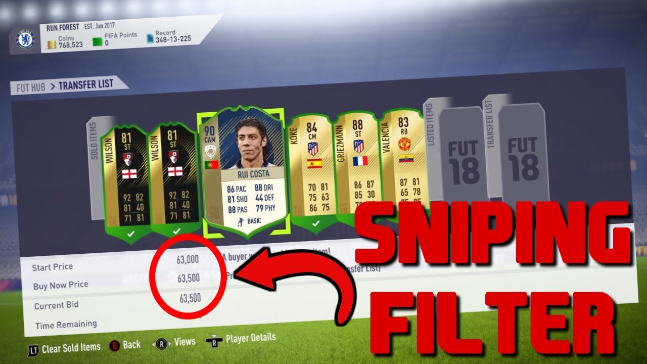 FIFA 18 SNIPING FILTERS: BEST TRADING METHOD RIGHT NOW! 5K PER CARD! FIFA 18 ULTIMATE TEAM GUIDE