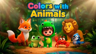 learn colors cute animals english spanish kids