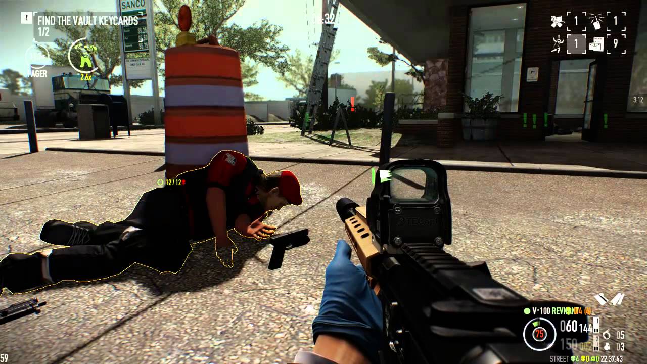 Payday 2 - Go Bank DW - 1P stealth, 75 detection - 4 guards at start