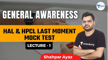 L 1 | HAL and HPCL Last Moment Mock Test I General Awareness | Shapar Ayaz