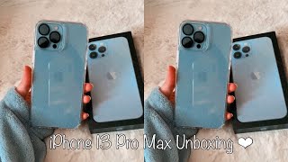 iPhone 13 Pro Max (Sierra Blue) Unboxing 256gb! ❄️☁️ | Aesthetic ✨🦋💙 | Philippines (no sound)