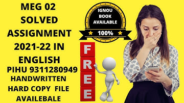 MEG 02 SOLVED ASSIGNMENT 2021-22 IN ENGLISH
