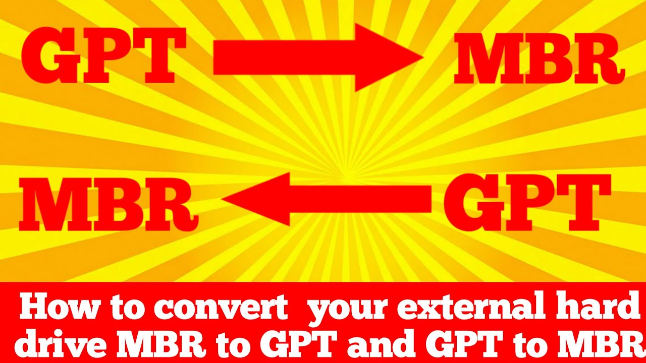 How to convert your external hard drive MBR to GPT and GPT to MBR in