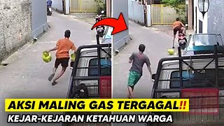 Aksi Gagal Maling Gas Kejar-Kejaran Kepergok Warga Sopir Angkot Rebutan Penumpang
