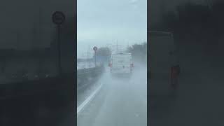 Rain on autobahn in Germany