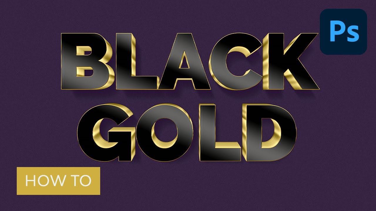 How to Create a 3D Black and Gold Text and Logo Mockup