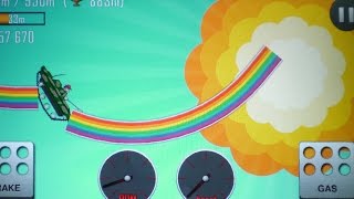 Планшет онлайн. Прохождение на Танке по Радуге! Hill Climb Racing screenshot 1