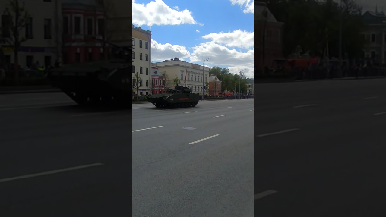 Military equipment on the Garden Ring after the parade. Fragment 52 Moscow.Victory Day May 9, 2025.