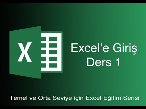 EXCEL DERS 1- Yeni Başlayanlar İçin Excel Dersi