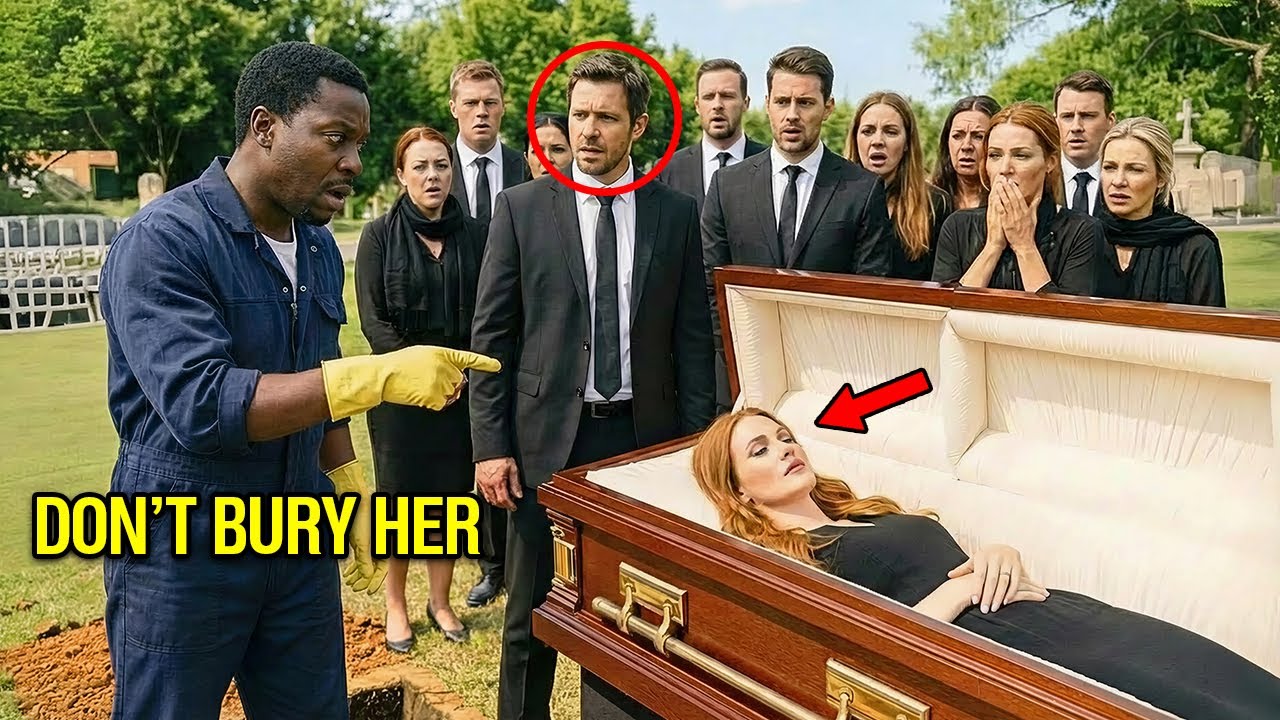 НЕ ПОХОРОНЯЙТЕ ЕЁ — Чернокожий уборщик сорвал похороны белого миллиардера и раскрыл правду.