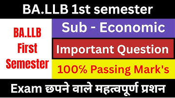 Economic | ba.llb economics 1st semester important question | ba.llb 1st year economics questions