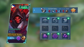 ARGUS ASSASSIN EMBLEM SET| ARGUS BEST BUILD | MLBB