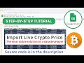 Import live cryptocurrency price and more in google sheets  schedule auto refresh
