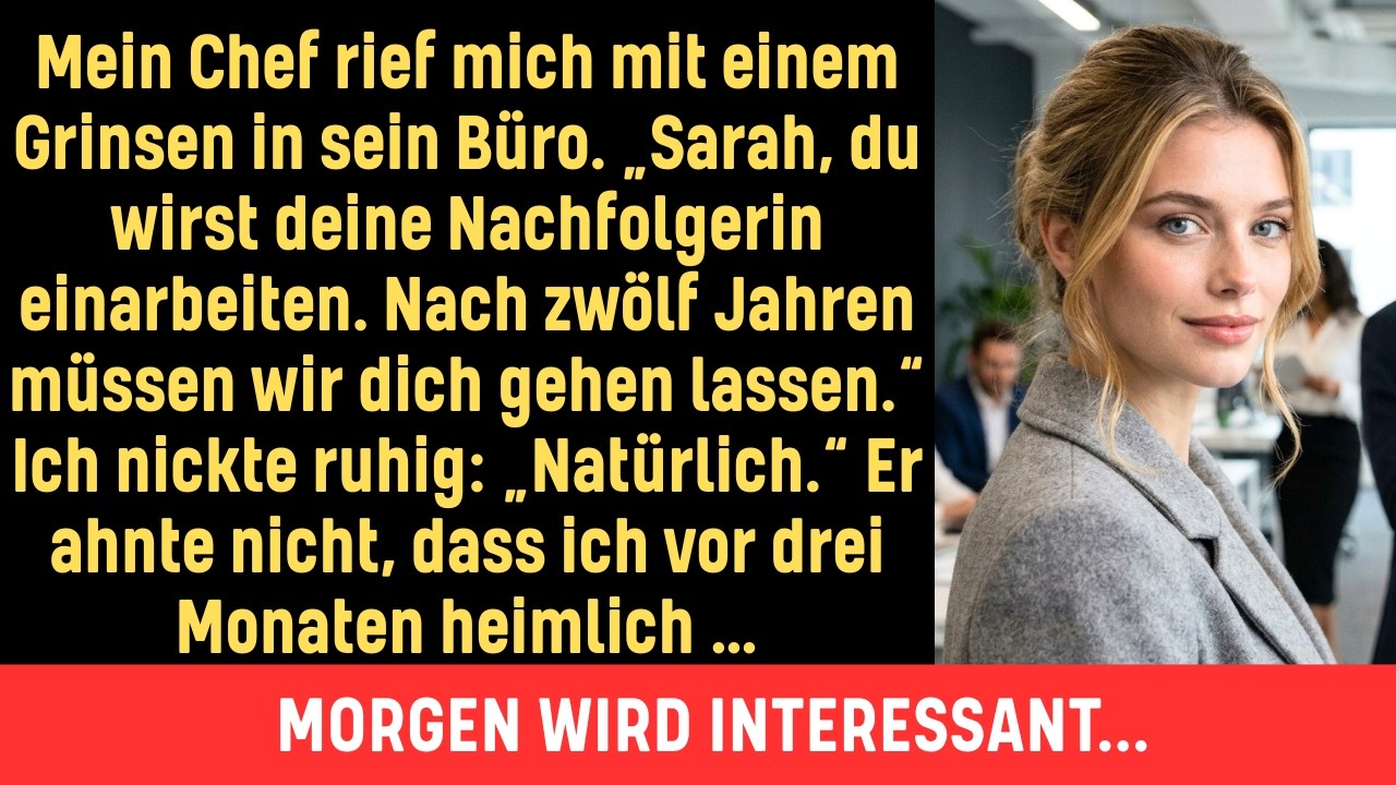 Ich saß Mark Davidson gegenüber, als er mir lächelnd mitteilte, dass meine Stelle gestrichen würde – und dass ich meine eigene Nachfolgerin einarbeiten solle. „Zu viele Leute werden emotional,...