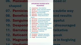 Important words With Meanings. Synonyms. English Vocabulary. English Lesson