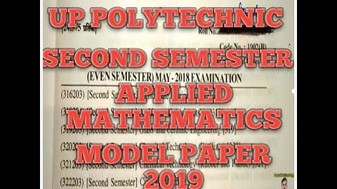 UP polytechnic second semester applied mathematics model paper 2019 in Hindi and English