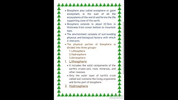 Biosphere || short notes