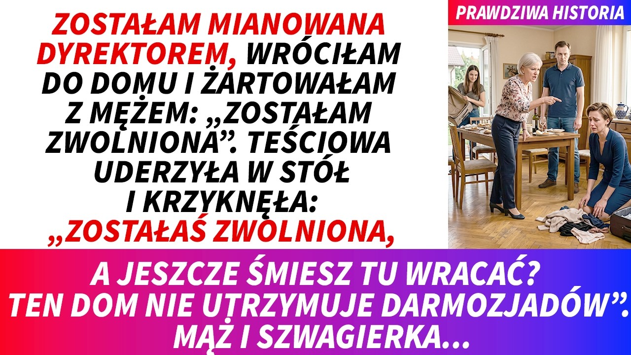 Uderzyła pięścią w stół tak mocno, że talerze podskoczyły. „Zwolnili cię, a ty wracasz z podniesioną głową? Ten dom nie będzie utrzymywał bezużytecznej osoby!” – krzyczała moja teściowa. Wróciłam...