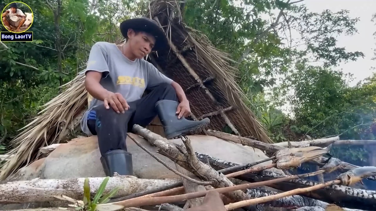 ត្រីអាំងតាមកោះលើថ្មក្រោមជើងភ្នំ ស្រណោះស្រុកទេស CASH NAT FISHING AND GRILL ON THE STONE ON ISLAND 4K