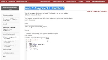 NPTEL Introduction To Programming In C Assignment Week 1 Answer