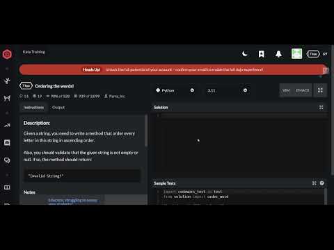 Codewars | Ordering the words | Python 7 kyu