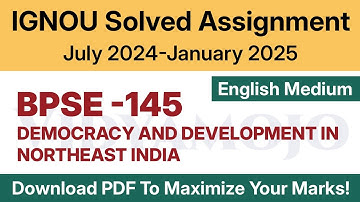 IGNOU BPSE 145 Solved Assignment 2024-25 English Medium PDF Download | BPSE 145 Assignment 2024-2025