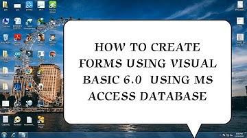 HOW TO CREATE FORMS USING VISUAL BASIC 6 0 | USING MS ACCESS DATABASE