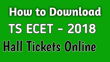 TS ECET Hall Ticket 2018 Download || TS ECET Hall Ticket Download