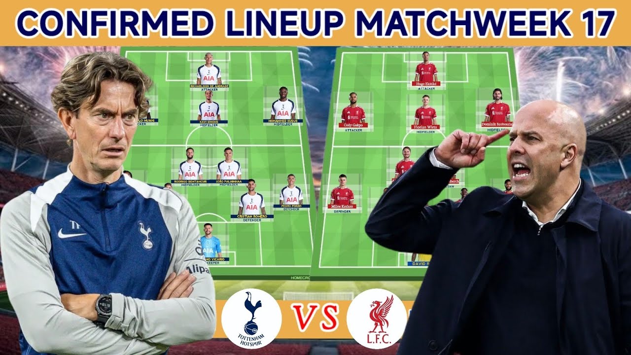 🚨 CONFIRMED LINEUP✅ TOTTENHAM  VS LIVERPOOL FULL SQUAD! Thomas Frank Vs Anre Slot🔥 | EPL MATCHDAY XI