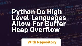 python Do high level languages allow for buffer heap overflow