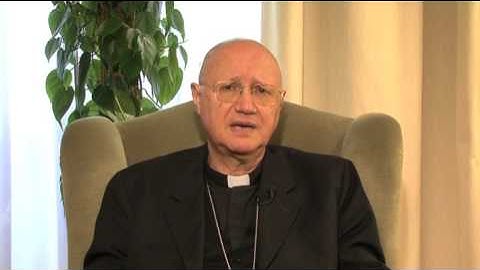 Archbishop Celli presents the message in English