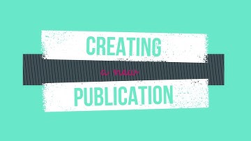 Creating New Publication - Publisher