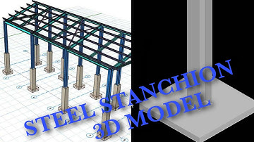 Steel stanchion 3D design using Autocad.