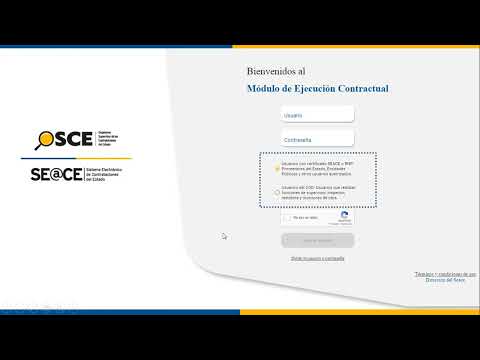 COMO INGRESAR AL SISTEMA DEL MODULO DE EJECUCION CONTRACTUAL EN EL SEACE
