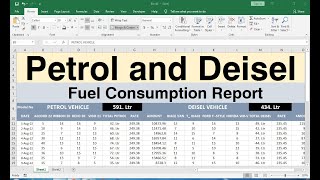 How To Make diesel and Petrol  consumption report format in excel screenshot 2