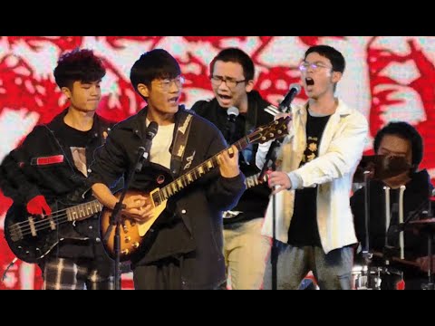 School Band Sings L Internationale In Rock 