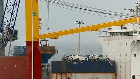 Freight Ship Unloading Cargo Stock Video