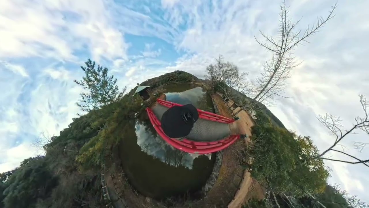 Insta360 x4 瀬戸市 城嶺橋、健康の道、定光寺公園、応夢山 定光寺 散歩