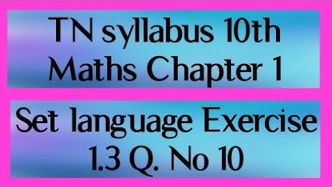 |TN syllabus 10th Maths Chapter 1|Relations and functions|Exercise 1.3 Qn no 10|