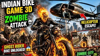 Indian Bike Game 3D 🔥 Ghost Rider Bike vs Zombie City 🚁 Viral Gameplay 2026 😱 screenshot 5