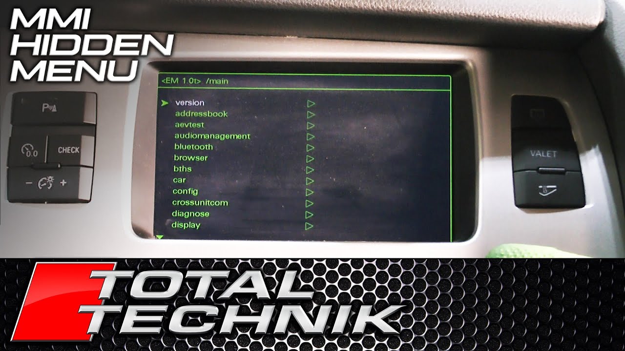 how-to-access-mmi-hidden-green-menu-audi-vw-youtube